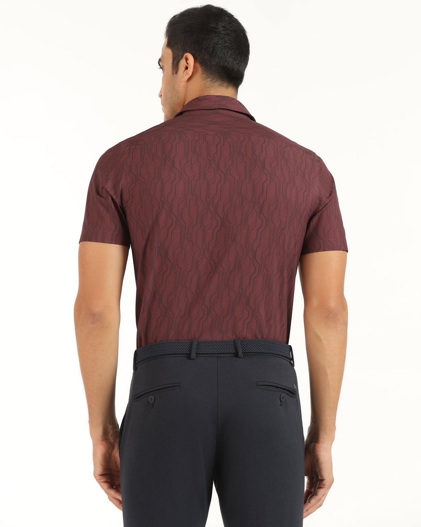 TechPro Formal Half Sleeve Red Printed Shirt - Blade