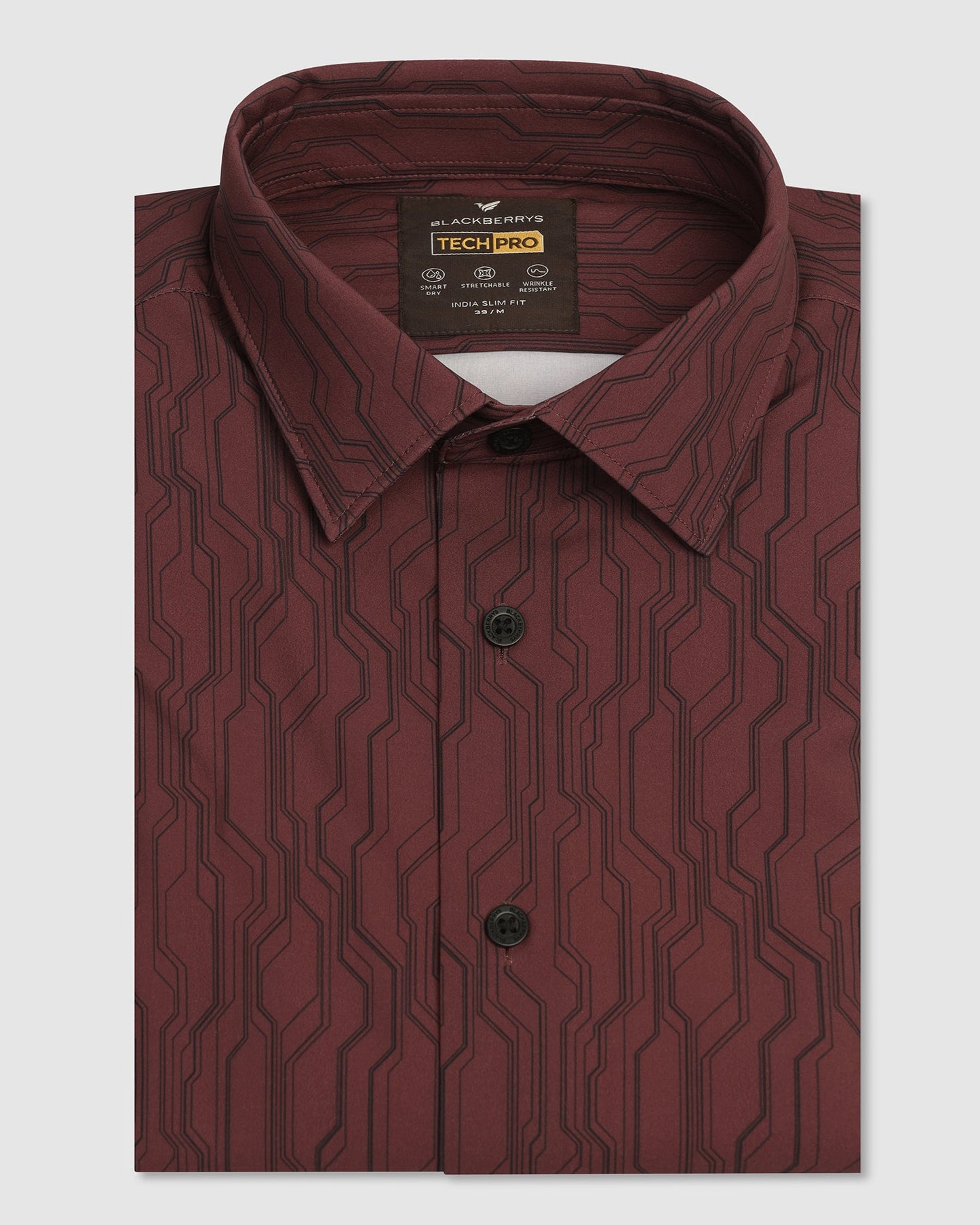 TechPro Formal Half Sleeve Red Printed Shirt - Blade