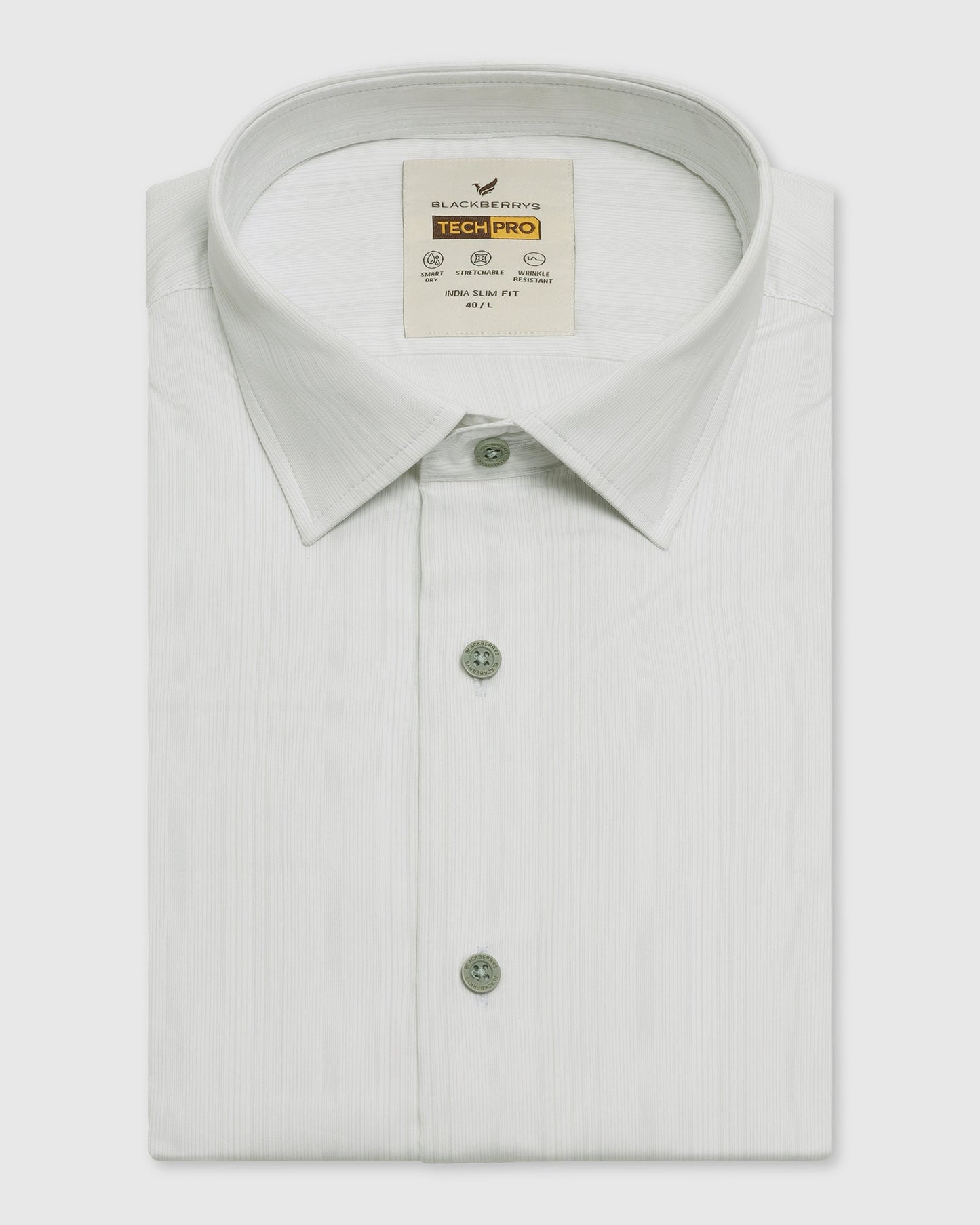 TechPro Formal Mint Stripe Shirt - Retro