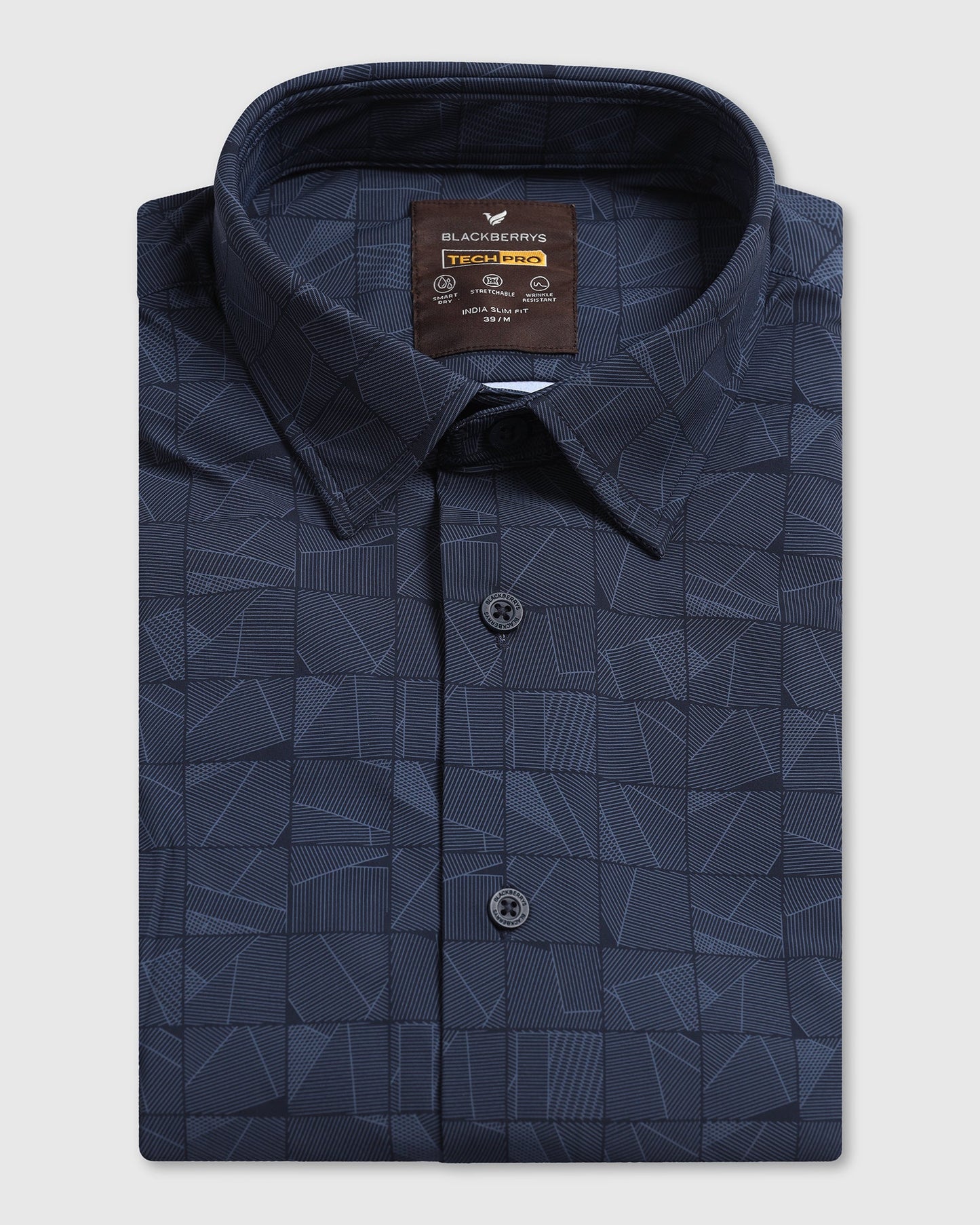 TechPro Formal Navy Printed Shirt - Kyler