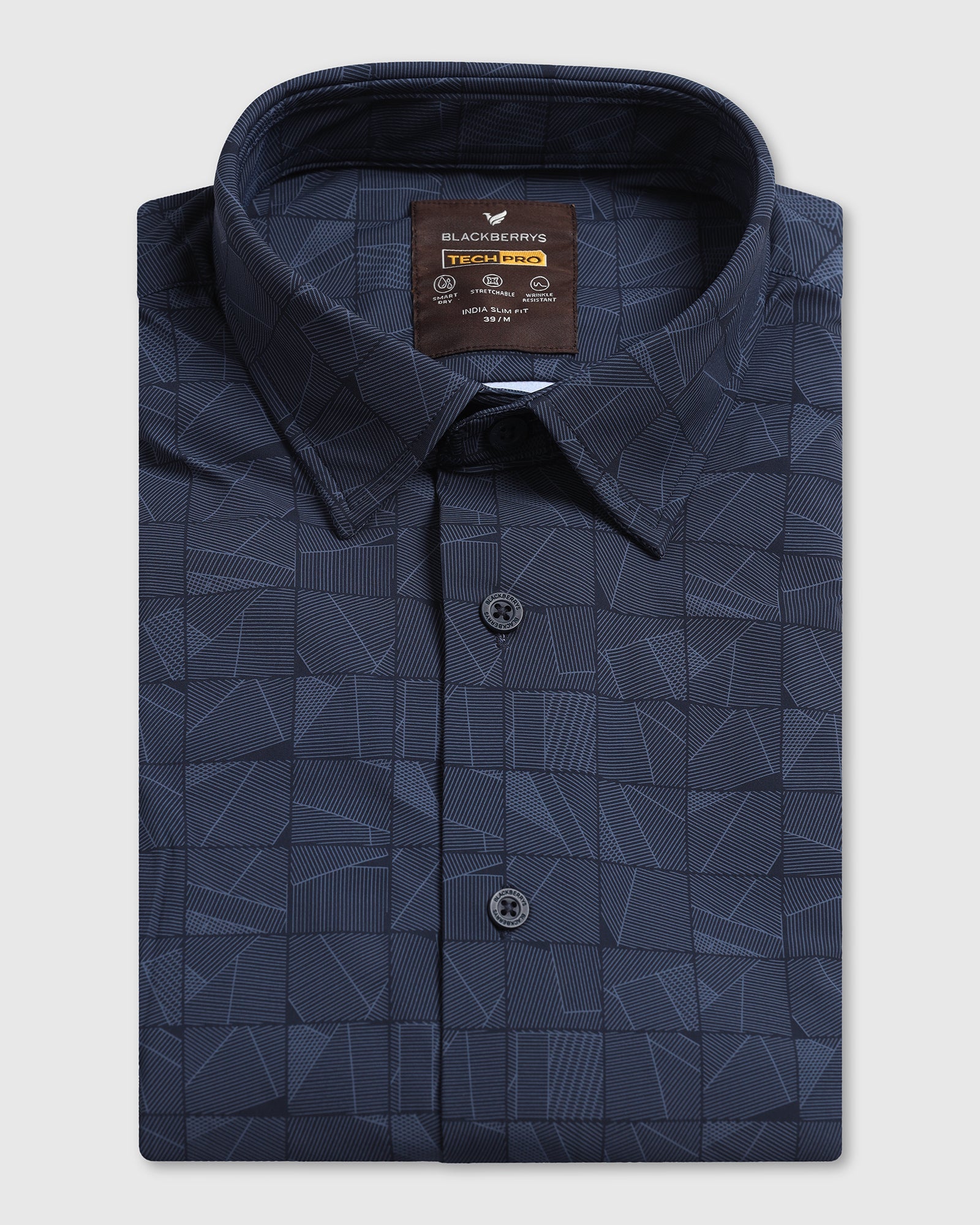TechPro Formal Navy Printed Shirt - Kyler