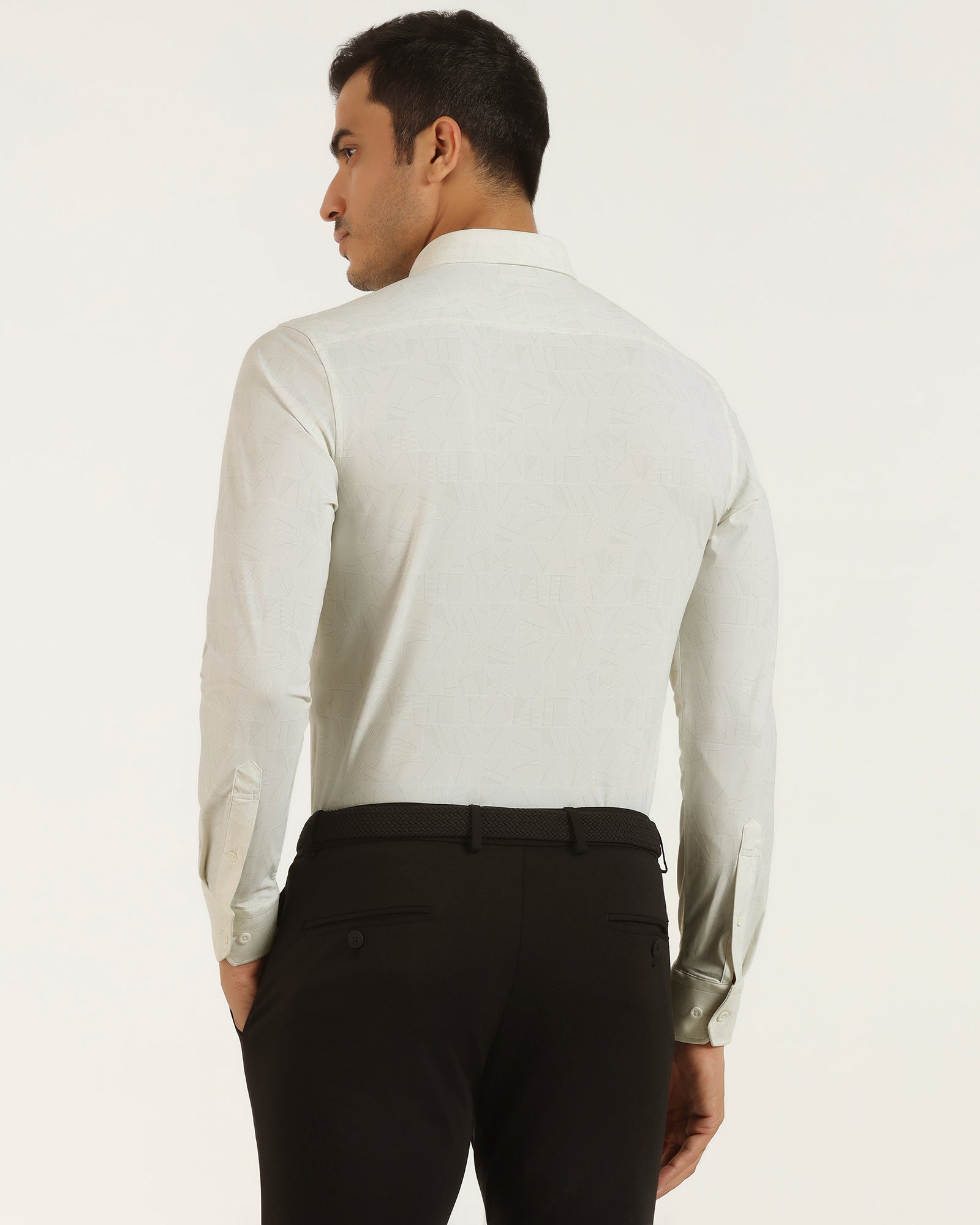 TechPro Formal White Printed Shirt - Kyler