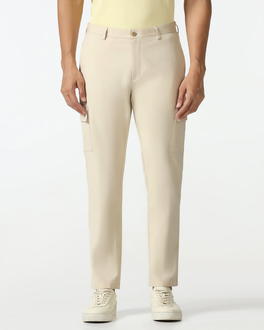 TechPro Sneaker Fit Casual Beige Solid Khakis - Andy