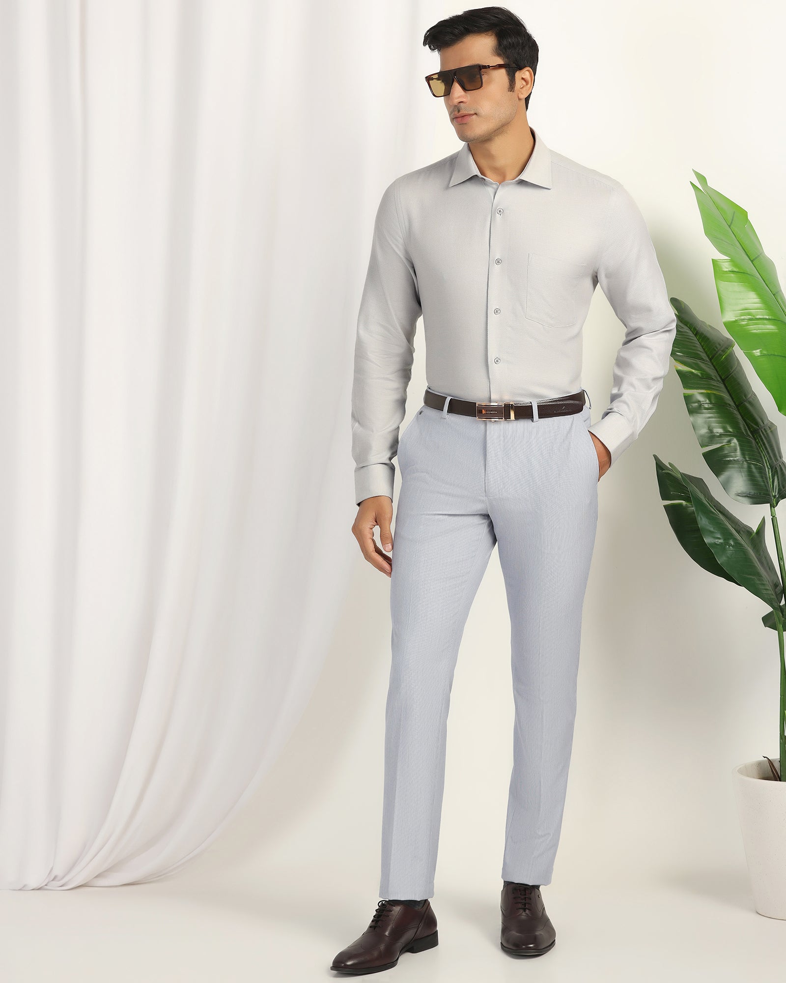 Temp Tech Formal Grey Textured Shirt - Revolve