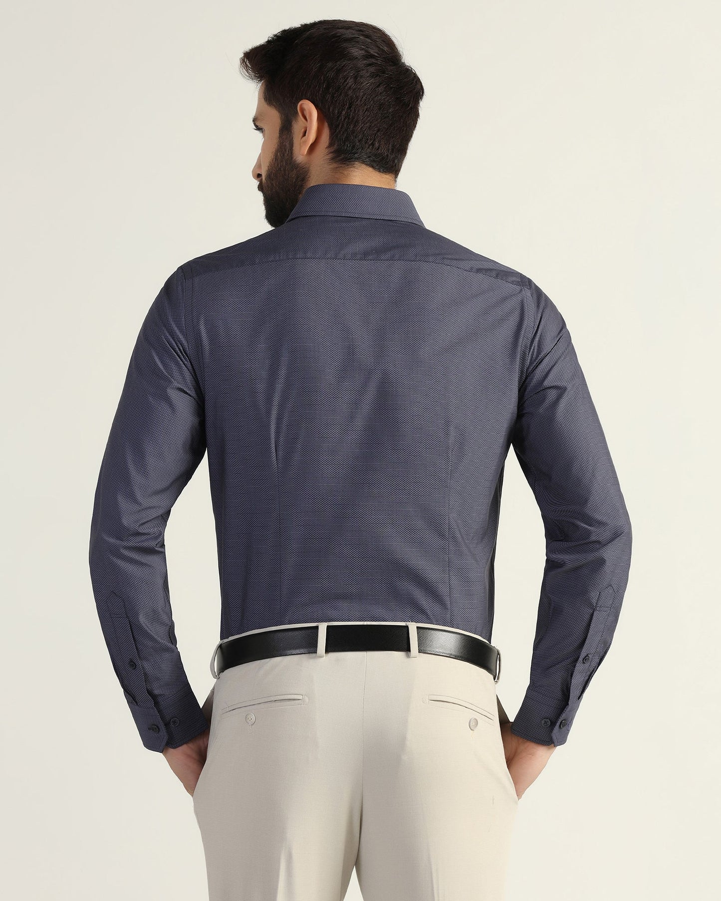 Temp Tech Formal Navy Textured Shirt - Vogue