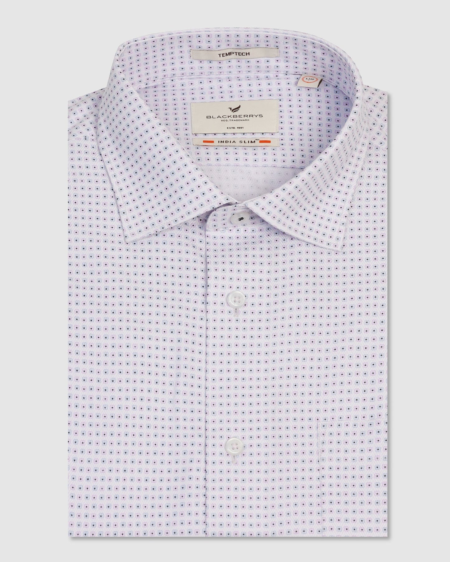 Temp Tech Formal Pink Printed Shirt - Vital