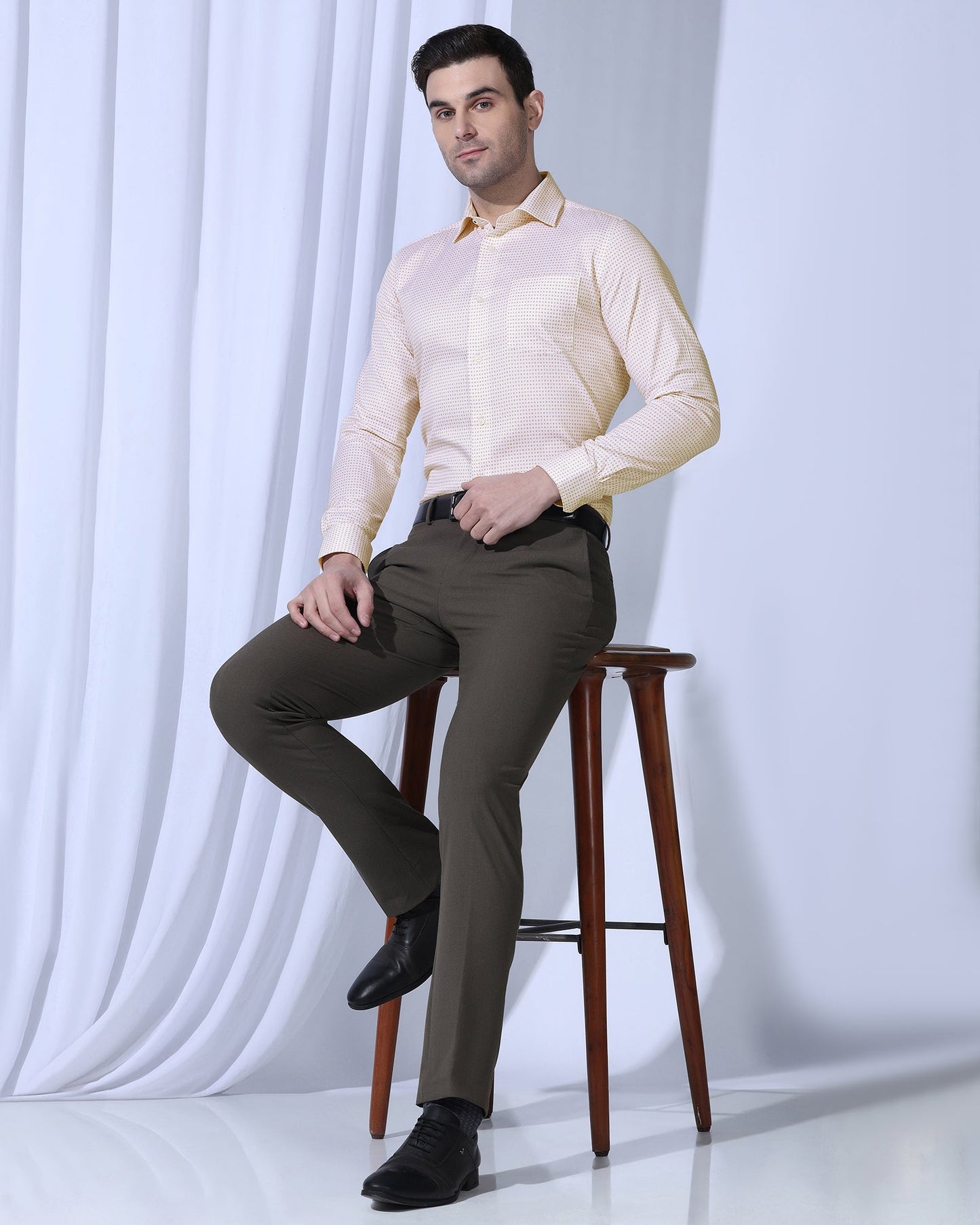Temp Tech Formal White Printed Shirt - Vital