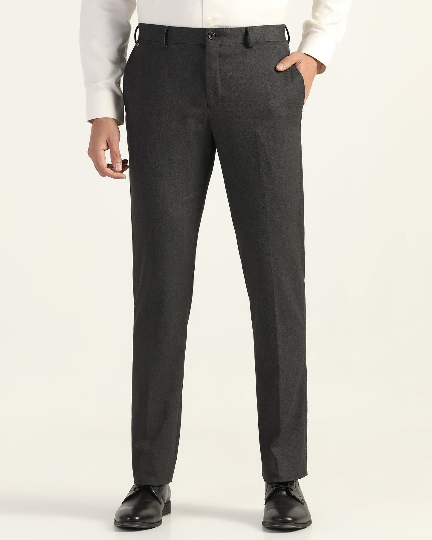 Temp Tech Slim Comfort B-95 Formal Black Textured Trouser - Iceberg