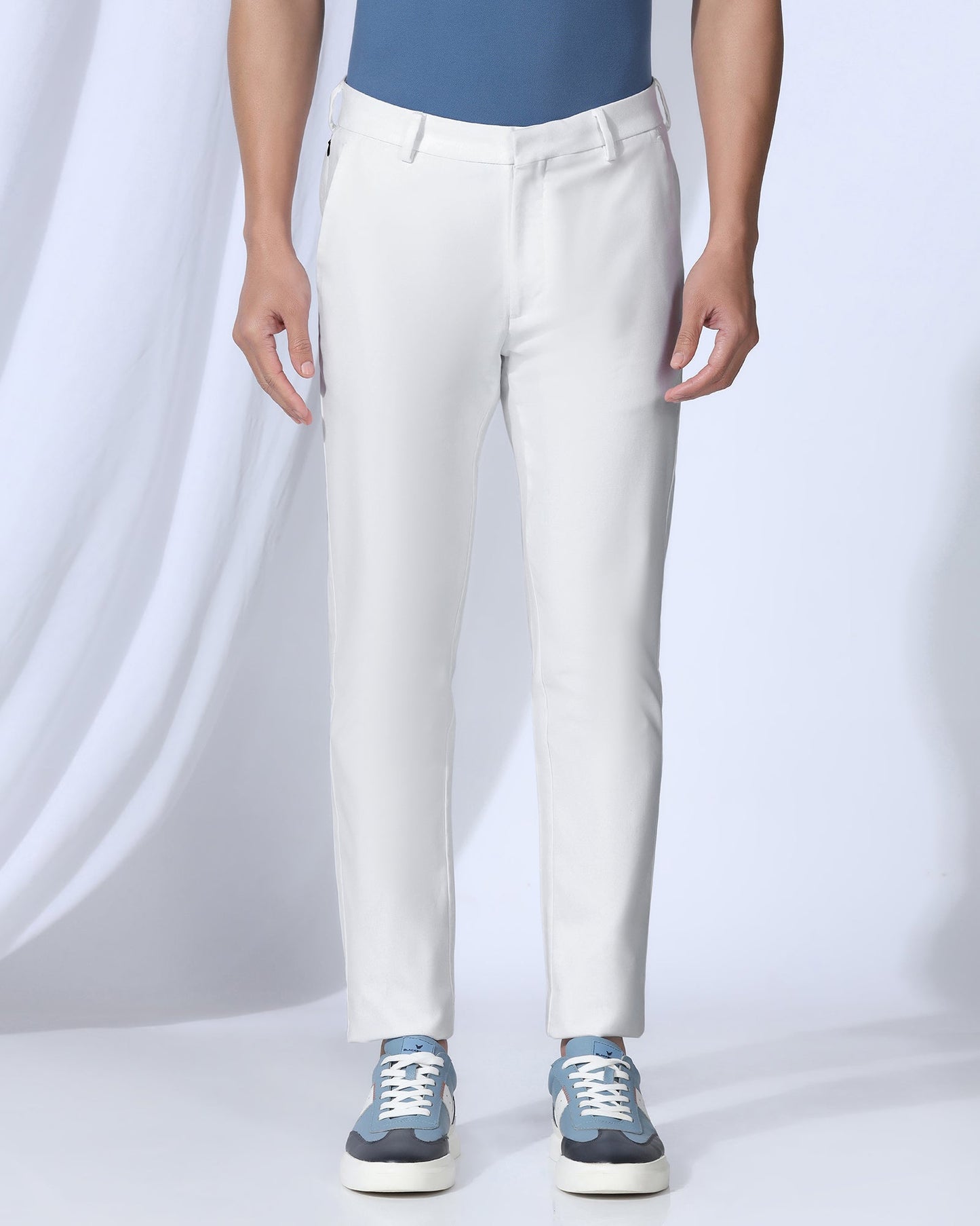 Temp Tech Sneaker Fit Casual White Textured Khakis - Blake