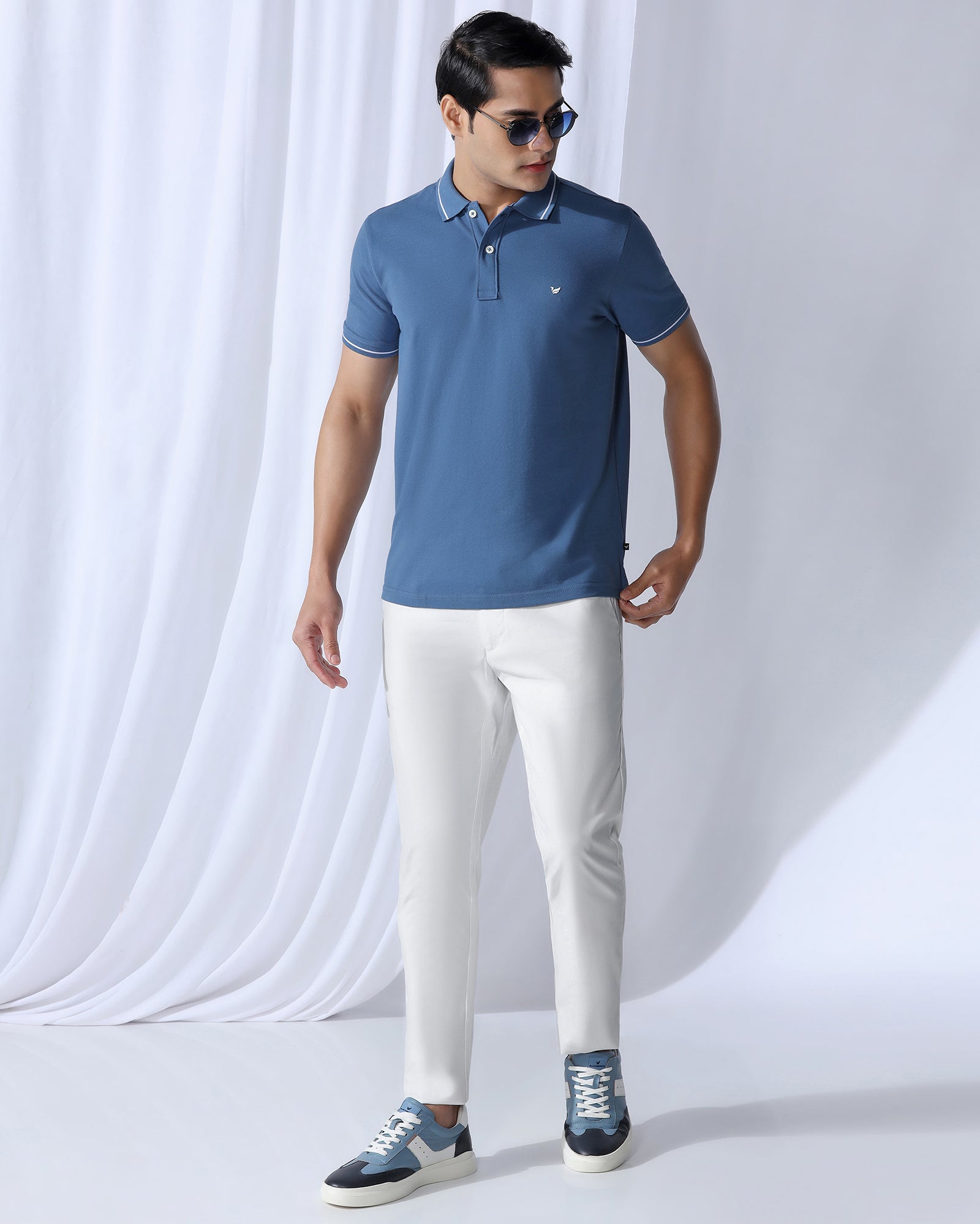 Temp Tech Sneaker Fit Casual White Textured Khakis - Blake