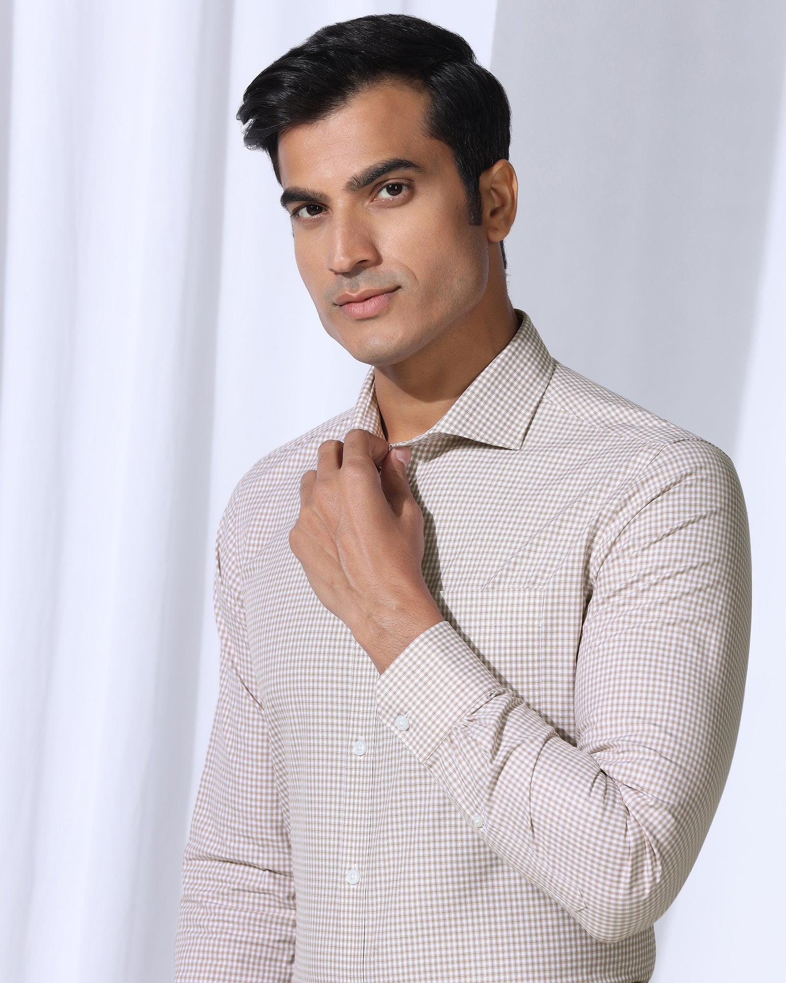 Temp Tech Formal Yellow Check Shirt - Vertigo