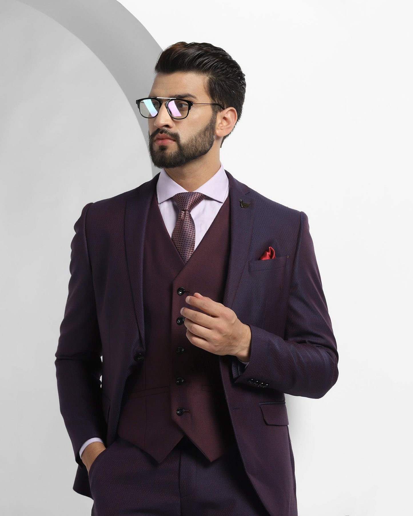 Testin 6X Formal Premium Suit In Wine - blackberrys-clothing