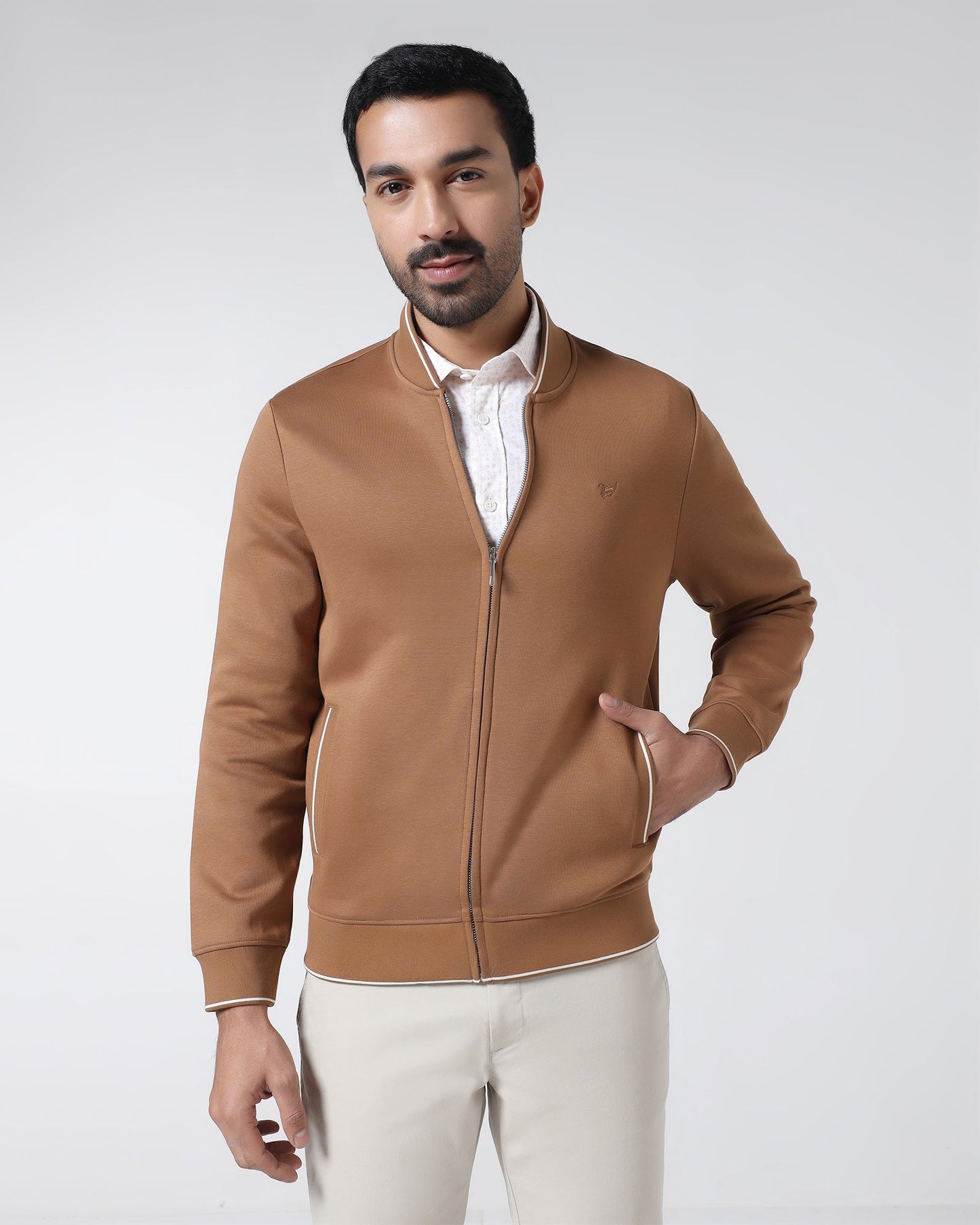 Tobacco Brown Solid Sweatshirt - Morgo