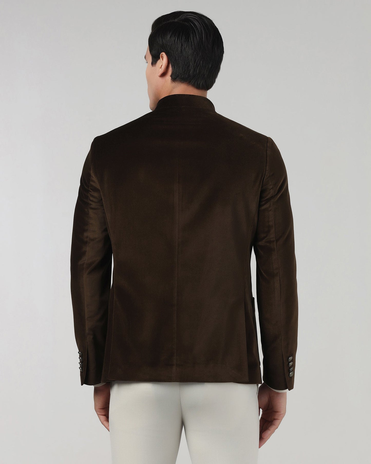 Tobacco Brown Solid Bandhgala - Malibu
