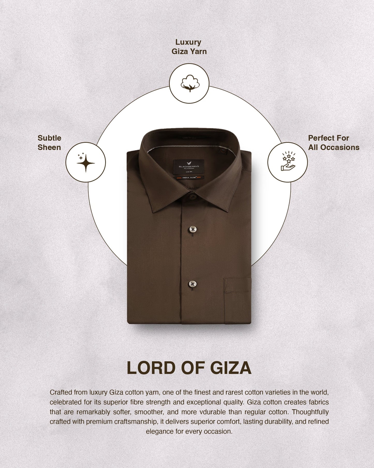 Tobacco Brown Solid Shirt - Roger