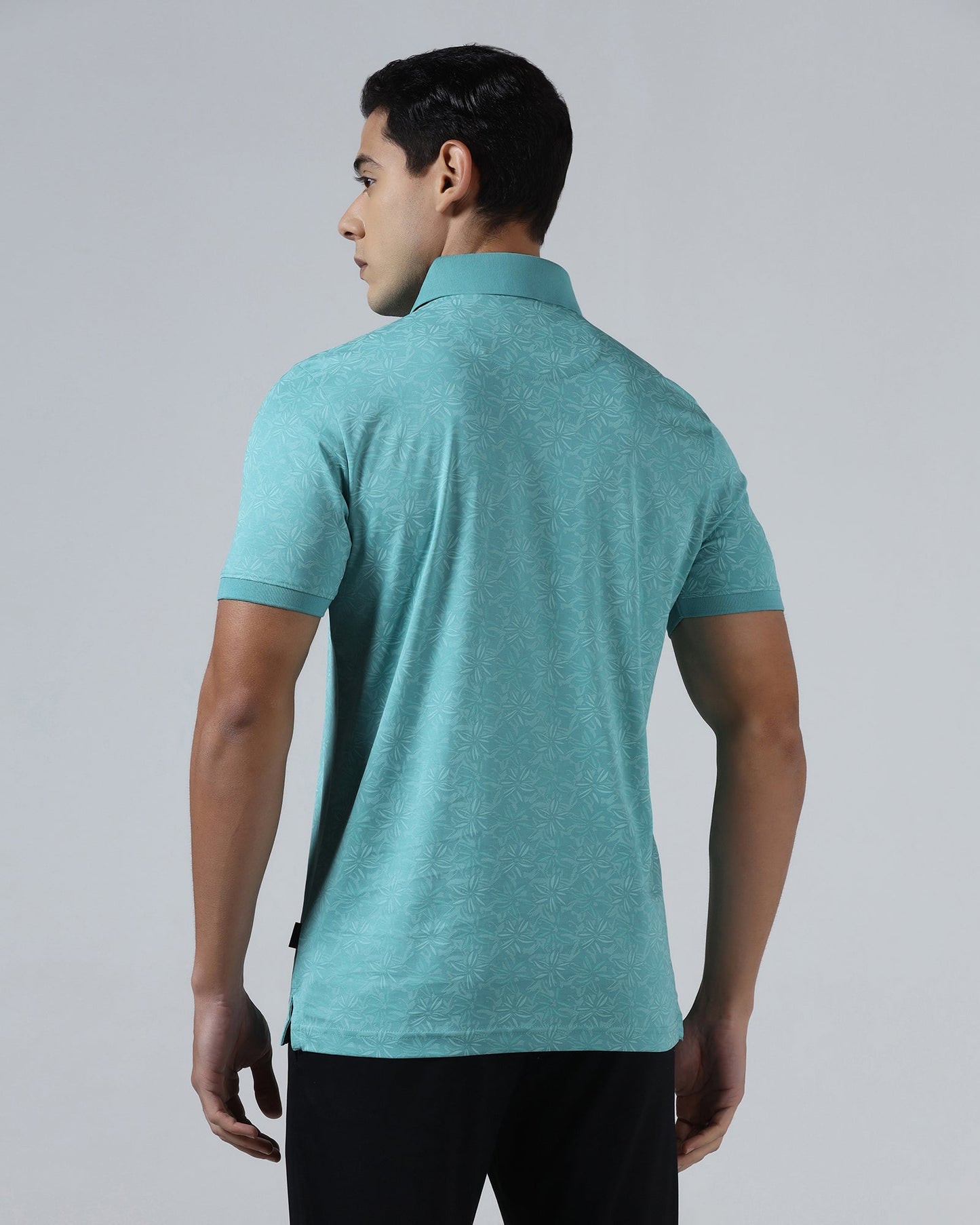 Turquoise Printed Polo - Dane