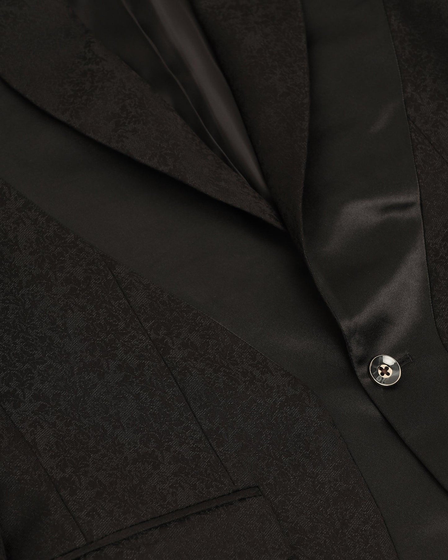Two Piece Black Jacquard Formal Suit - Jessel