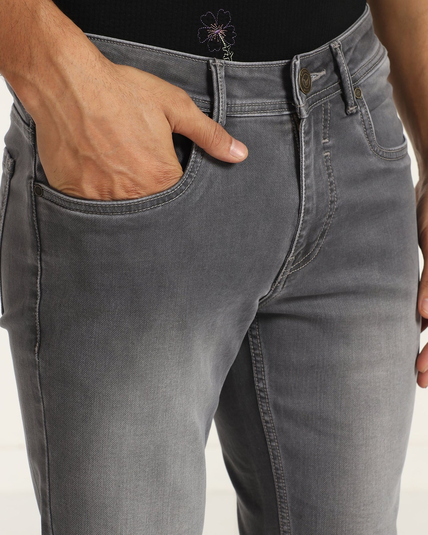Ultrasoft Slim Comfort Buff Fit Grey Jeans - Sandro