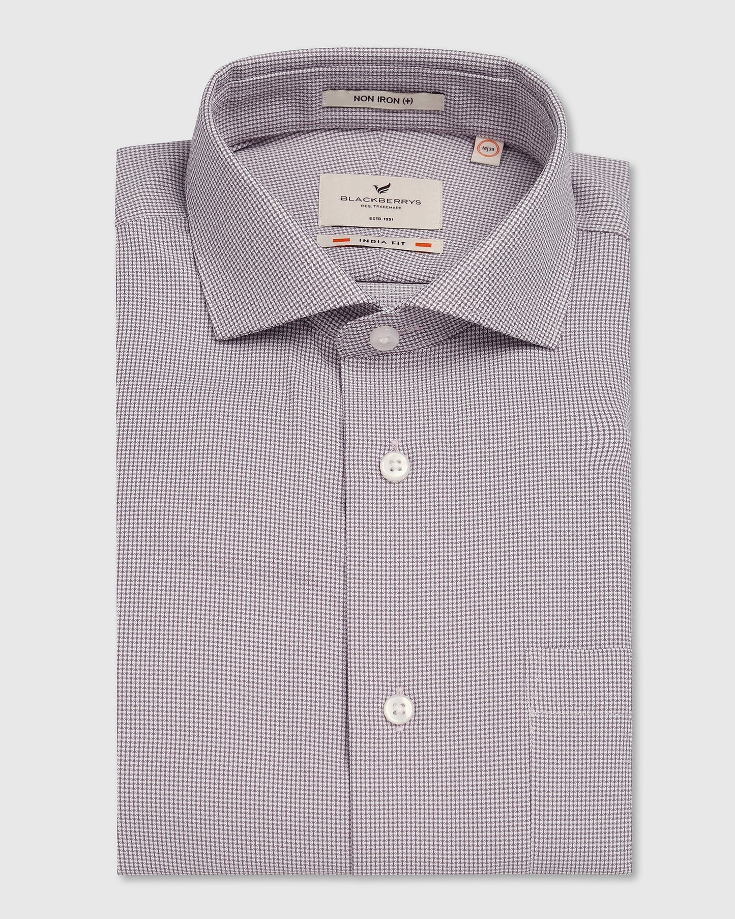 Non Iron Formal Purple Textured Shirt - Ivis