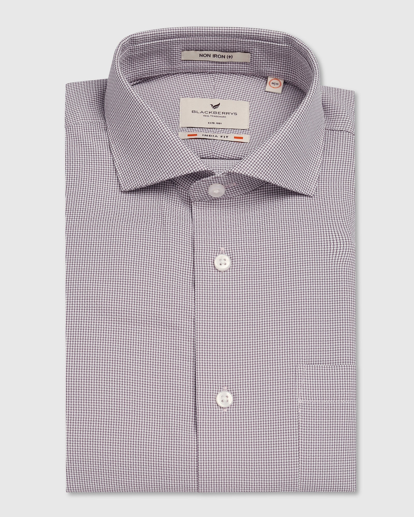 Non Iron Formal Purple Textured Shirt - Ivis