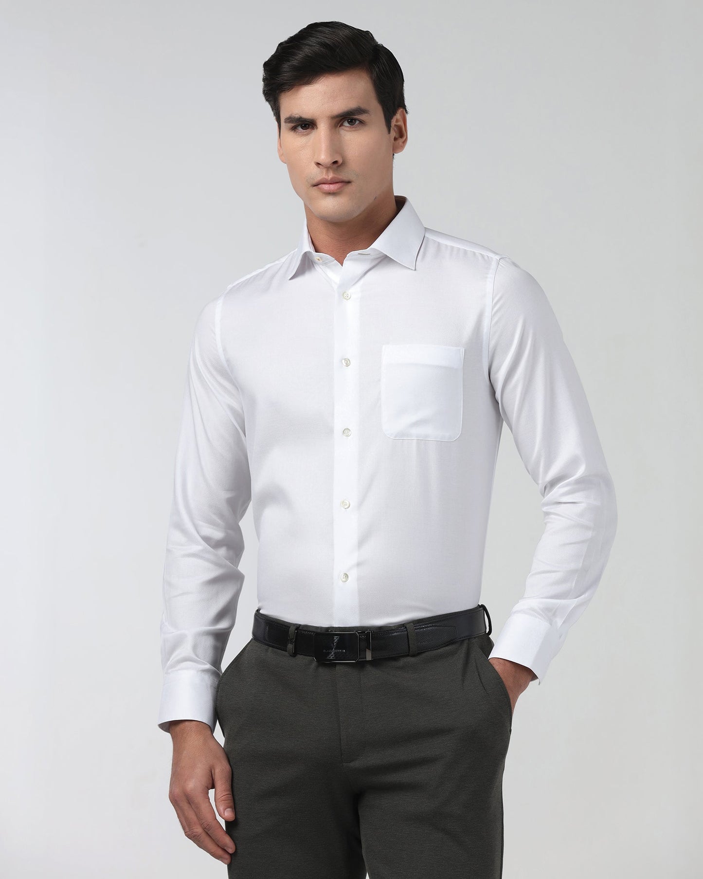 White Luxe Textured Shirt - Twix