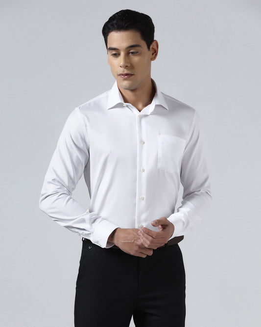 White Non Iron Textured Shirt - P31