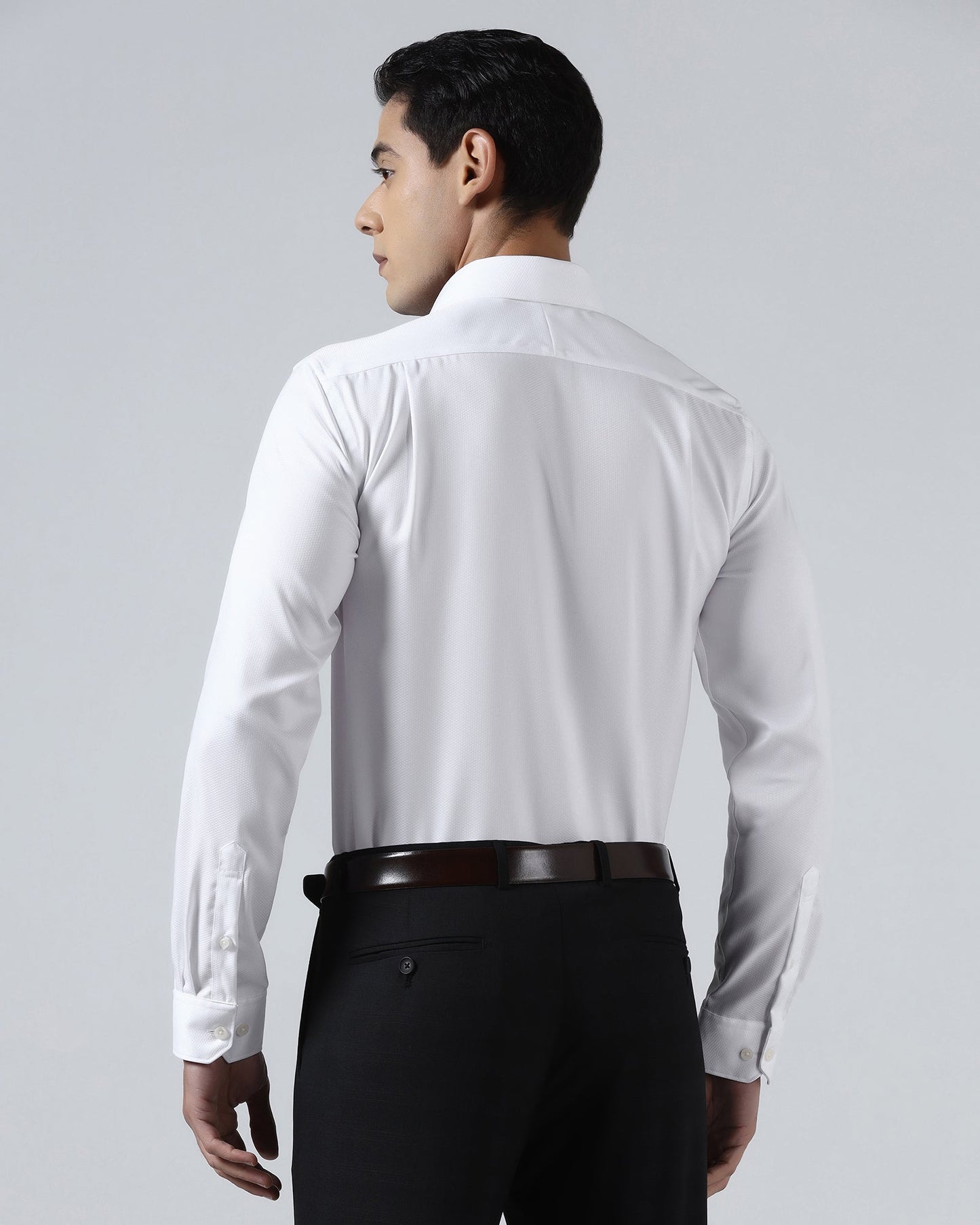 White Non Iron Textured Shirt - P31