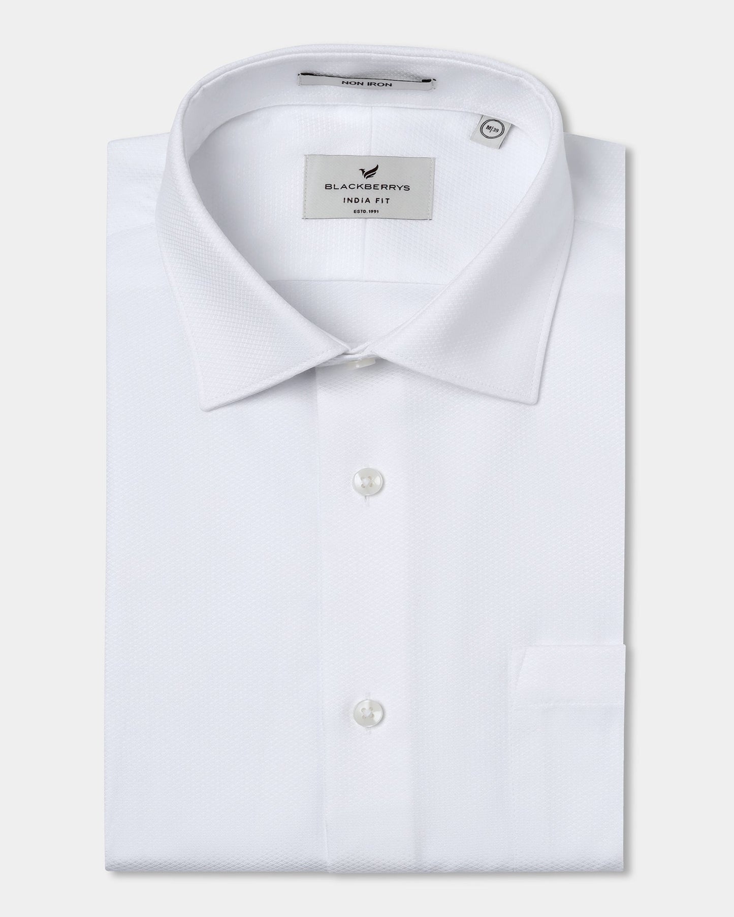 White Non Iron Textured Shirt - P31