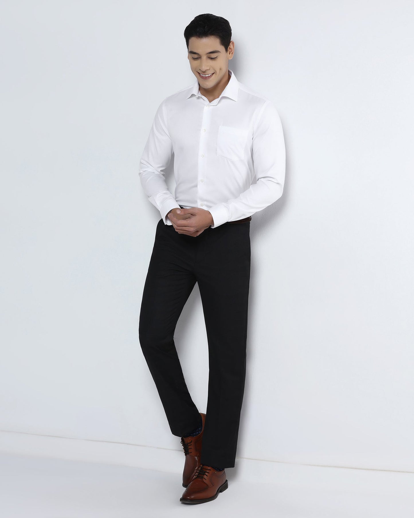 White Non Iron Textured Shirt - P31