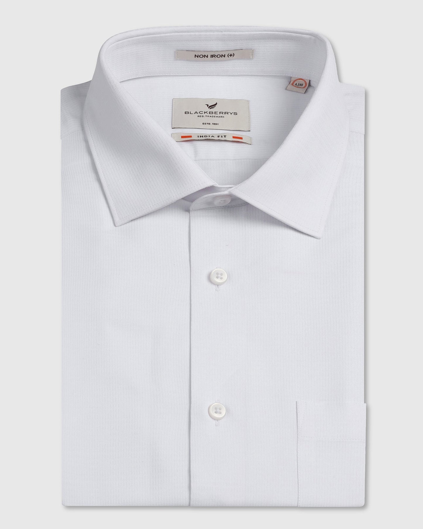 White Non Iron Textured Shirt - Reform