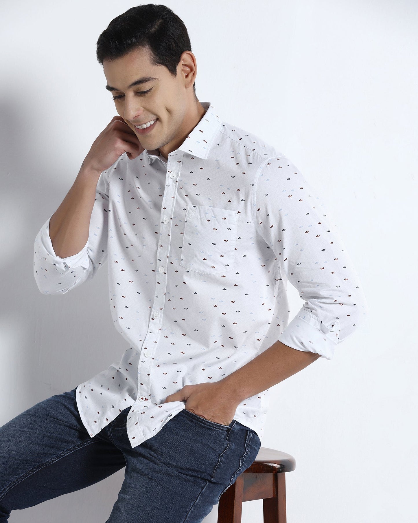 White Printed Shirt - Tobas