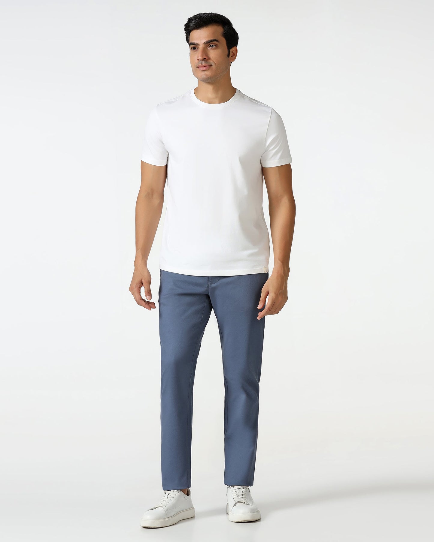 Must Haves White Crew Neck Solid T-Shirt - Twin