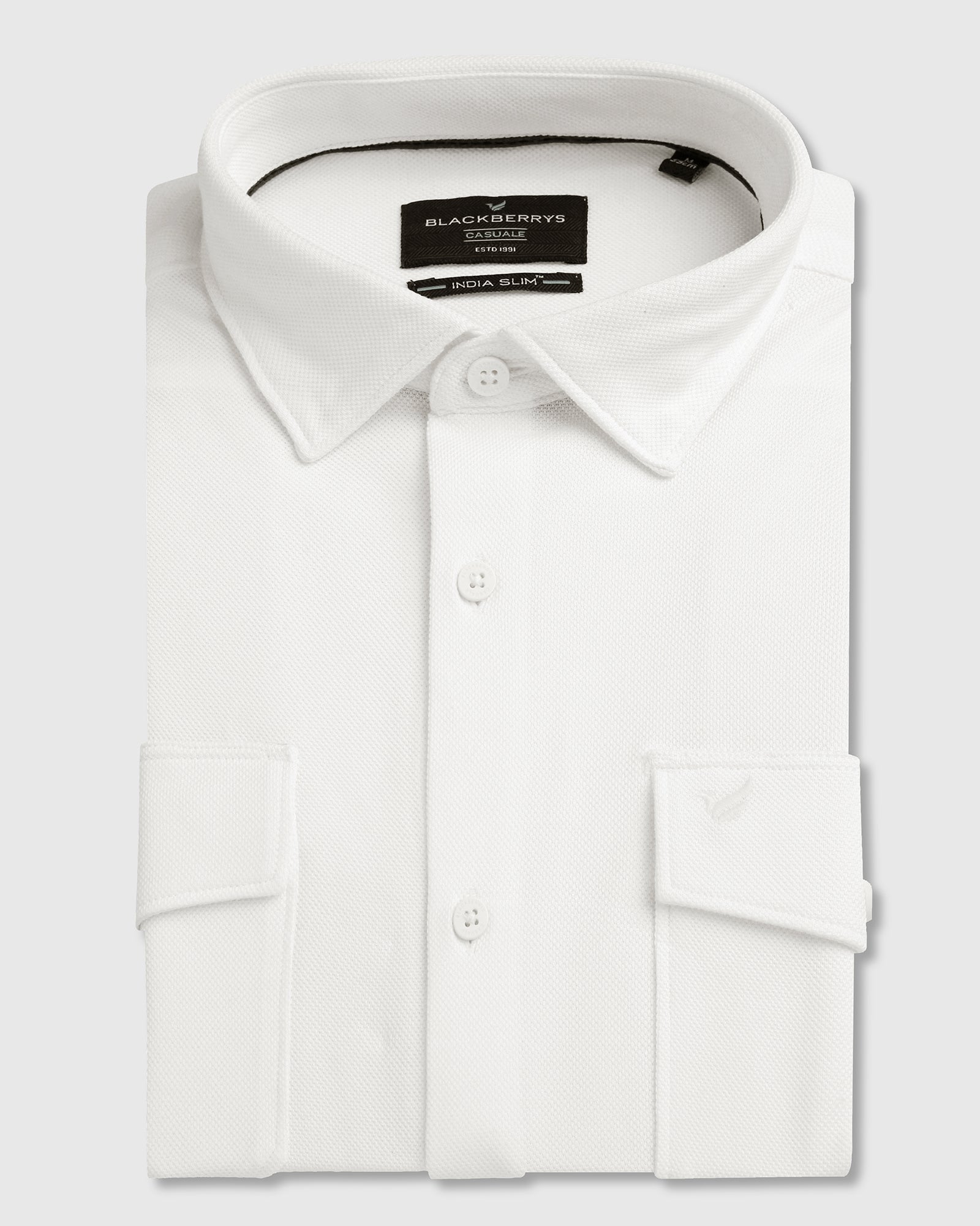 White Solid Shirt - Diaz