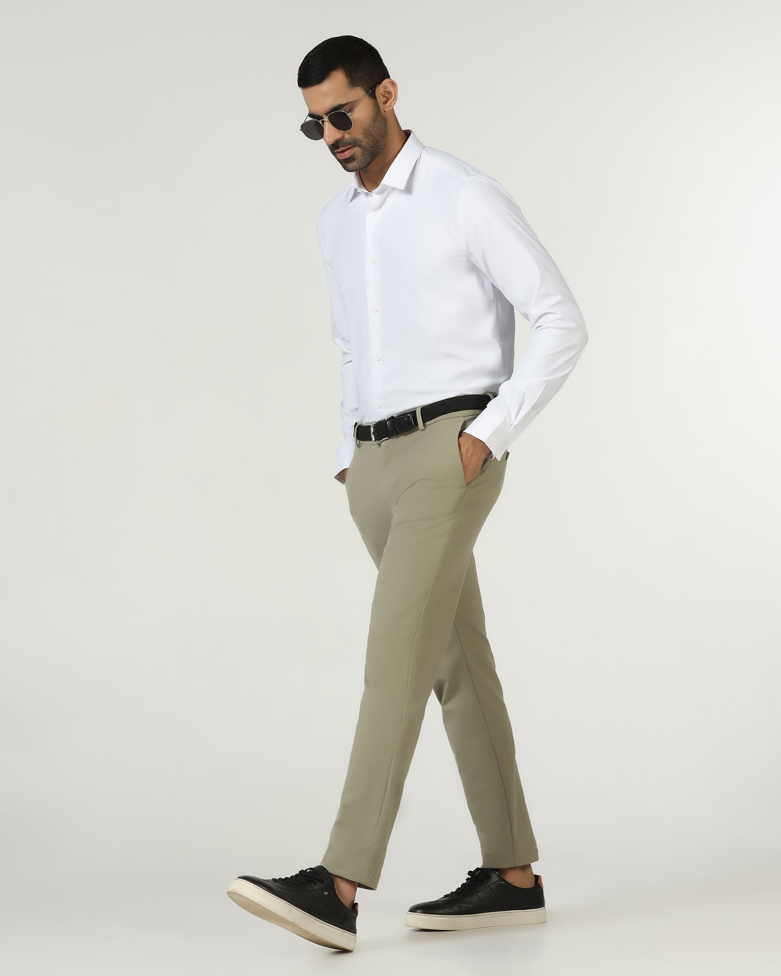 White Techpro Solid Shirt - Shephard