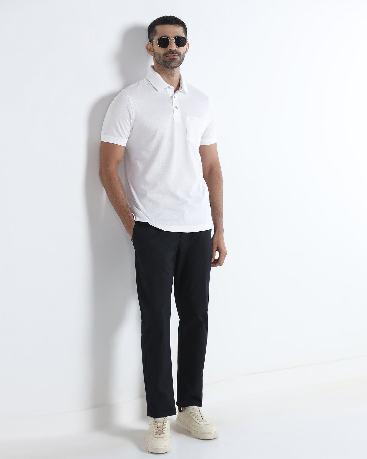 White Textured Polo - Gama