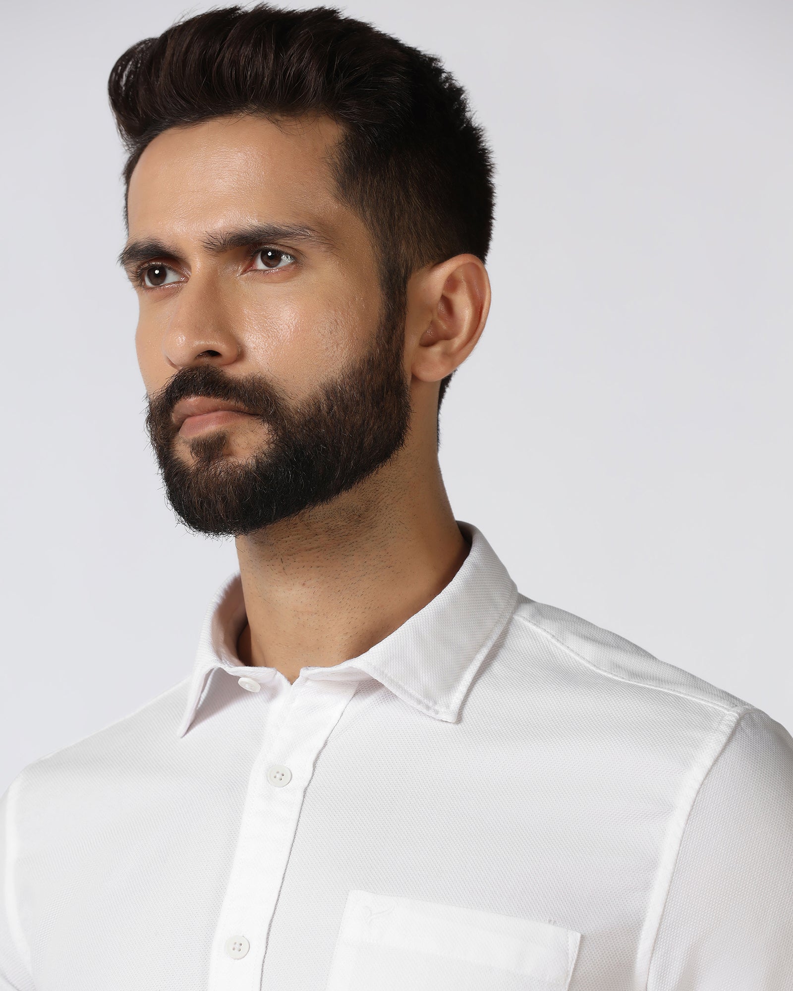 White Textured Shirt - Caty