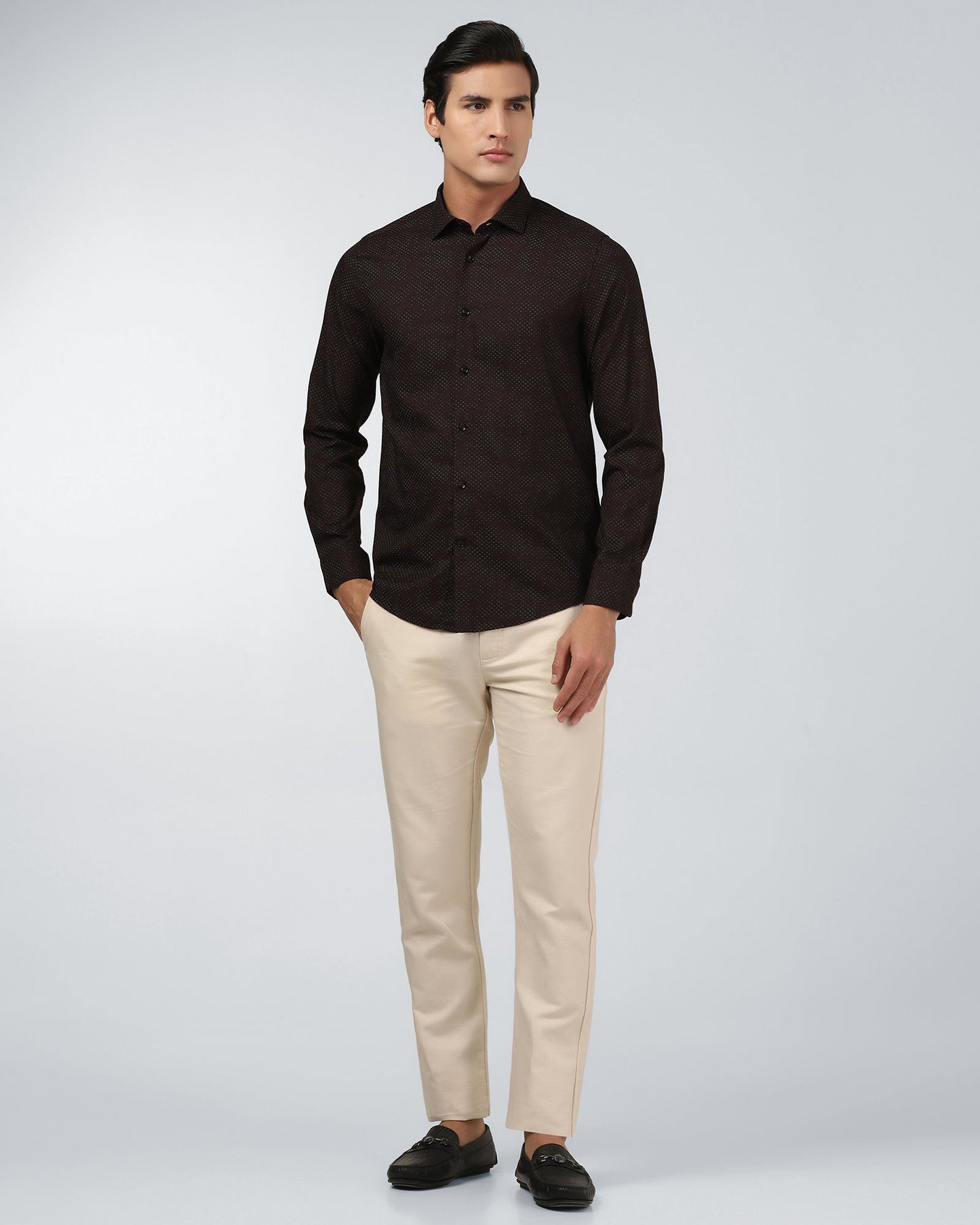 Wine Printed Shirt - Laver