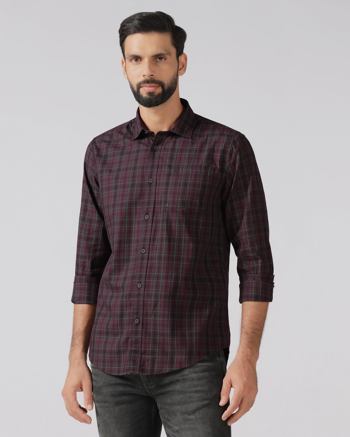 Wine Check Shirt - Bimer