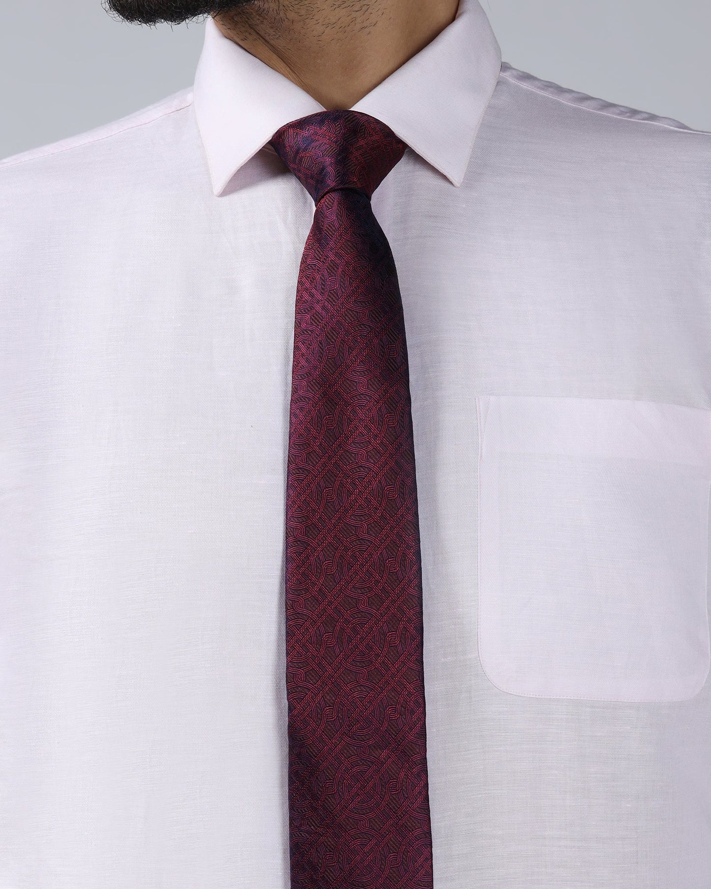 Wine Silk Jacquard Tie - Wynston