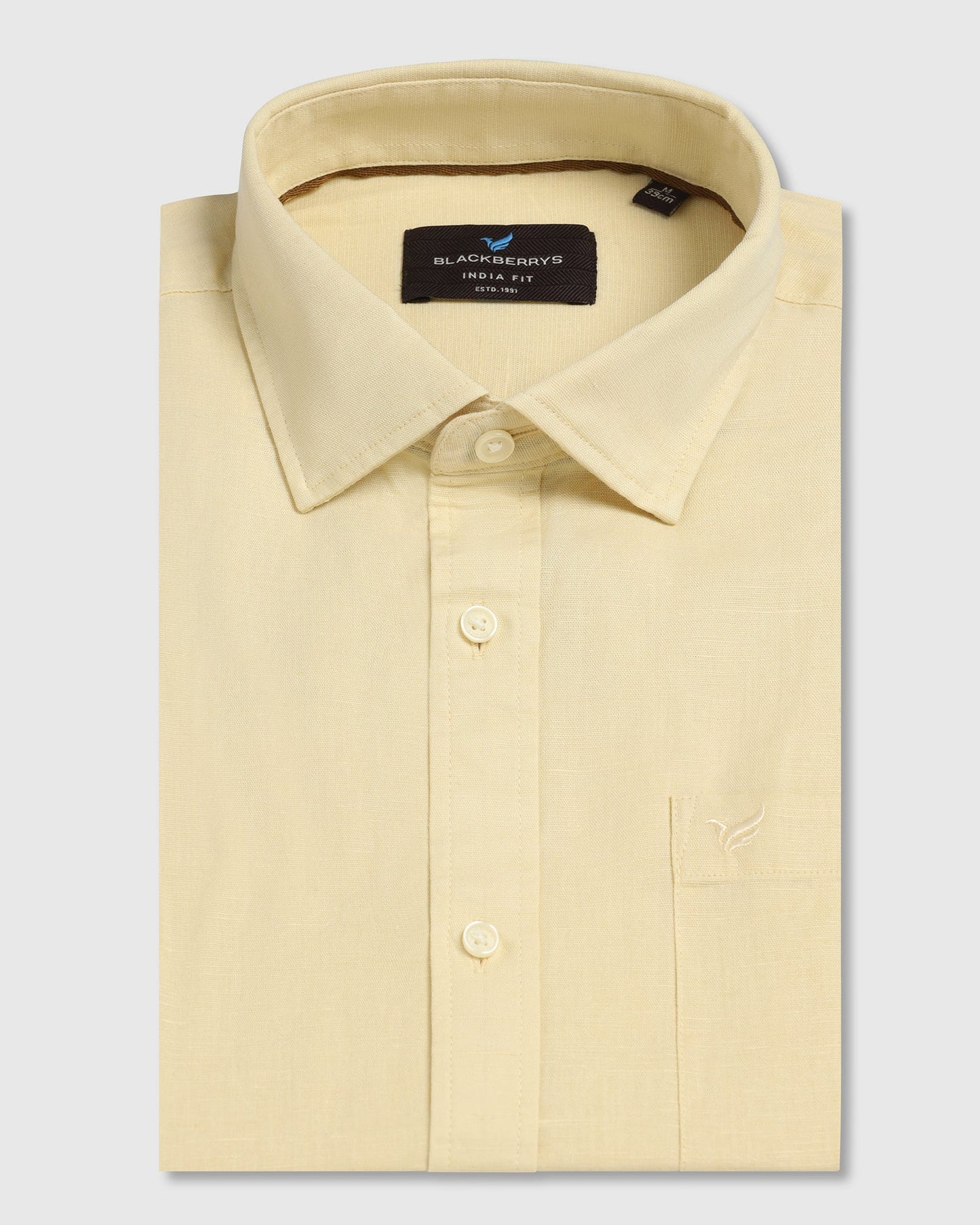 Yellow Half Sleeve Solid Shirt - Axar
