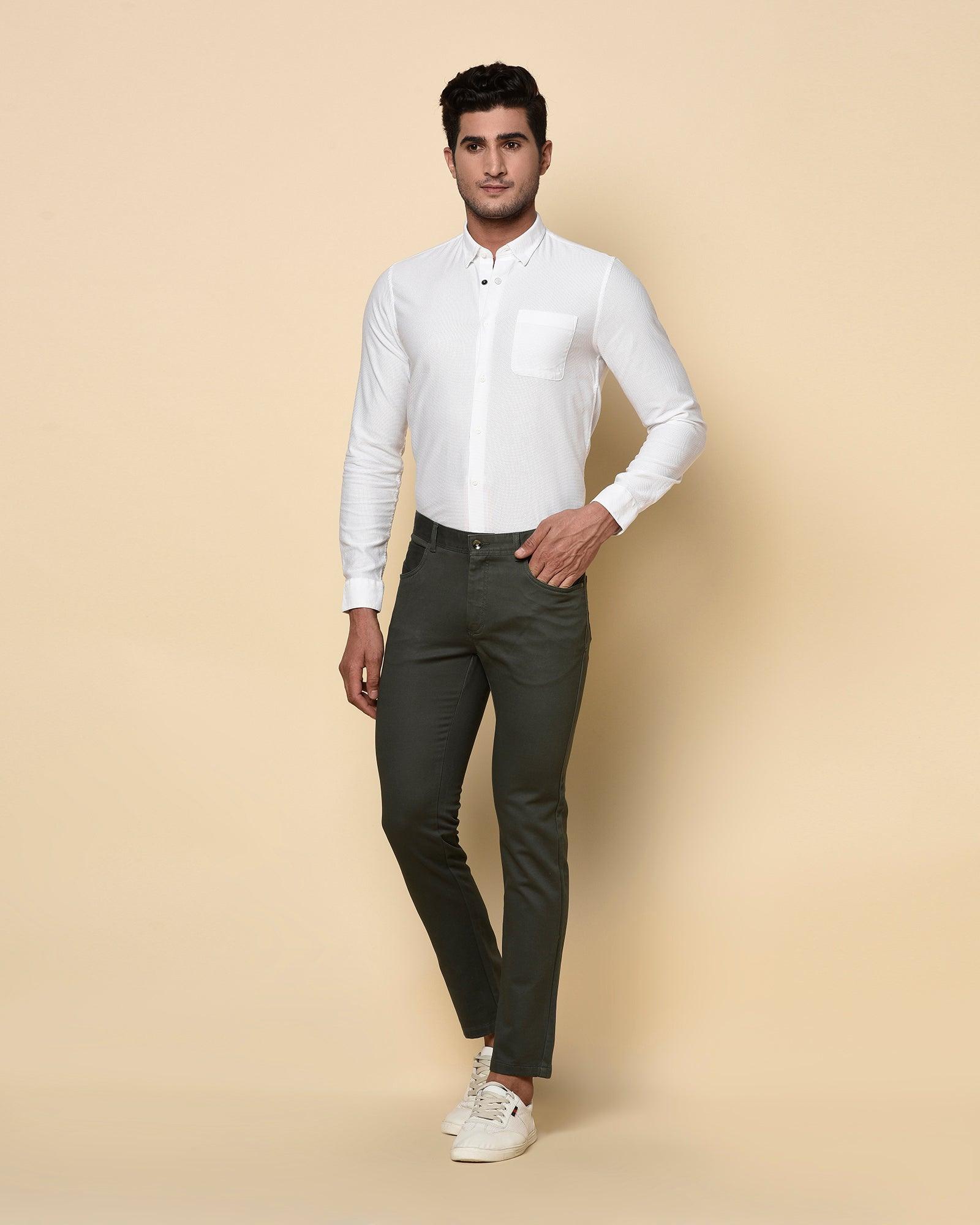 Clayton Solid Stretch Khaki In Olive (B5P Fit)