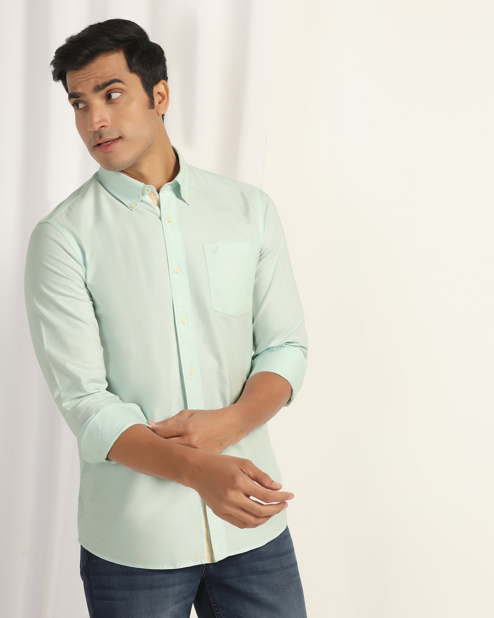 Casual Mint Solid Shirt - Solly