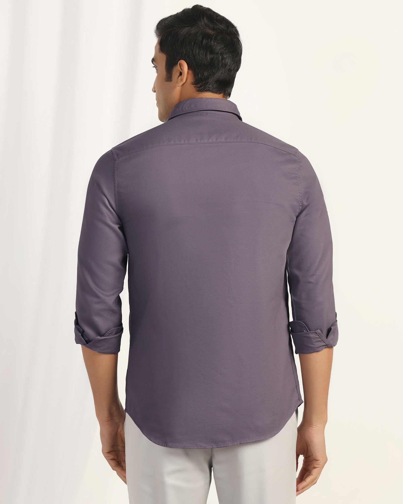 Casual Purple Textured Shirt - Caty