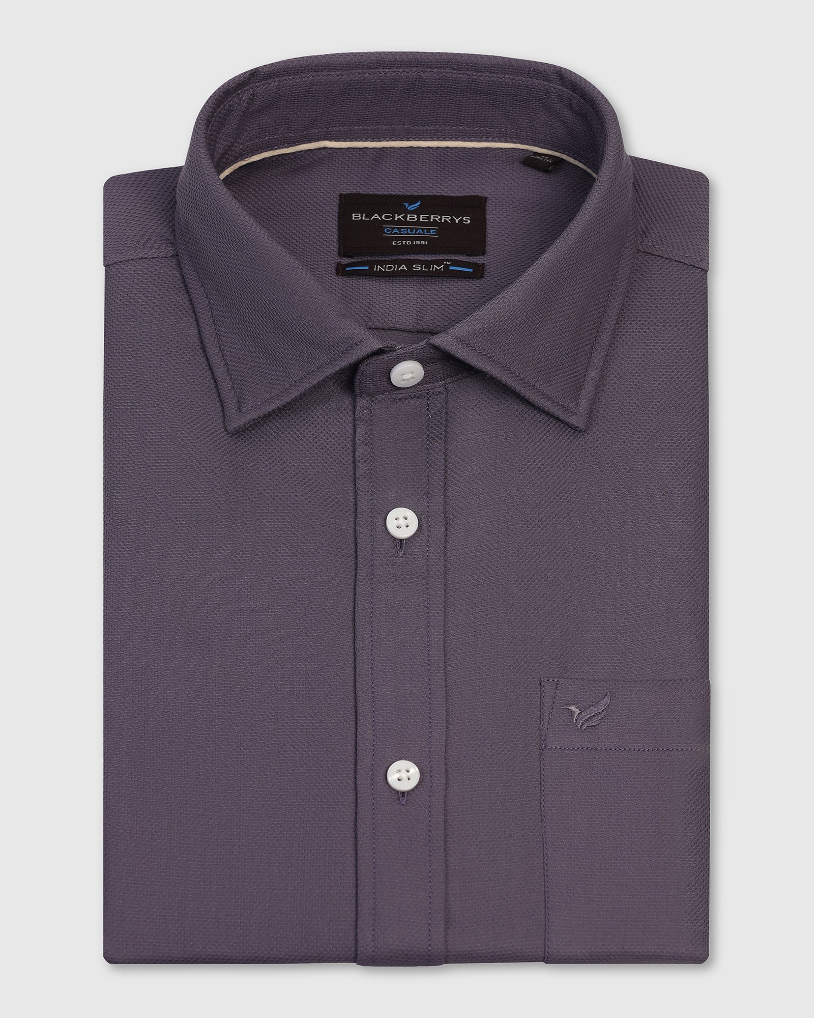 Casual Purple Textured Shirt - Caty