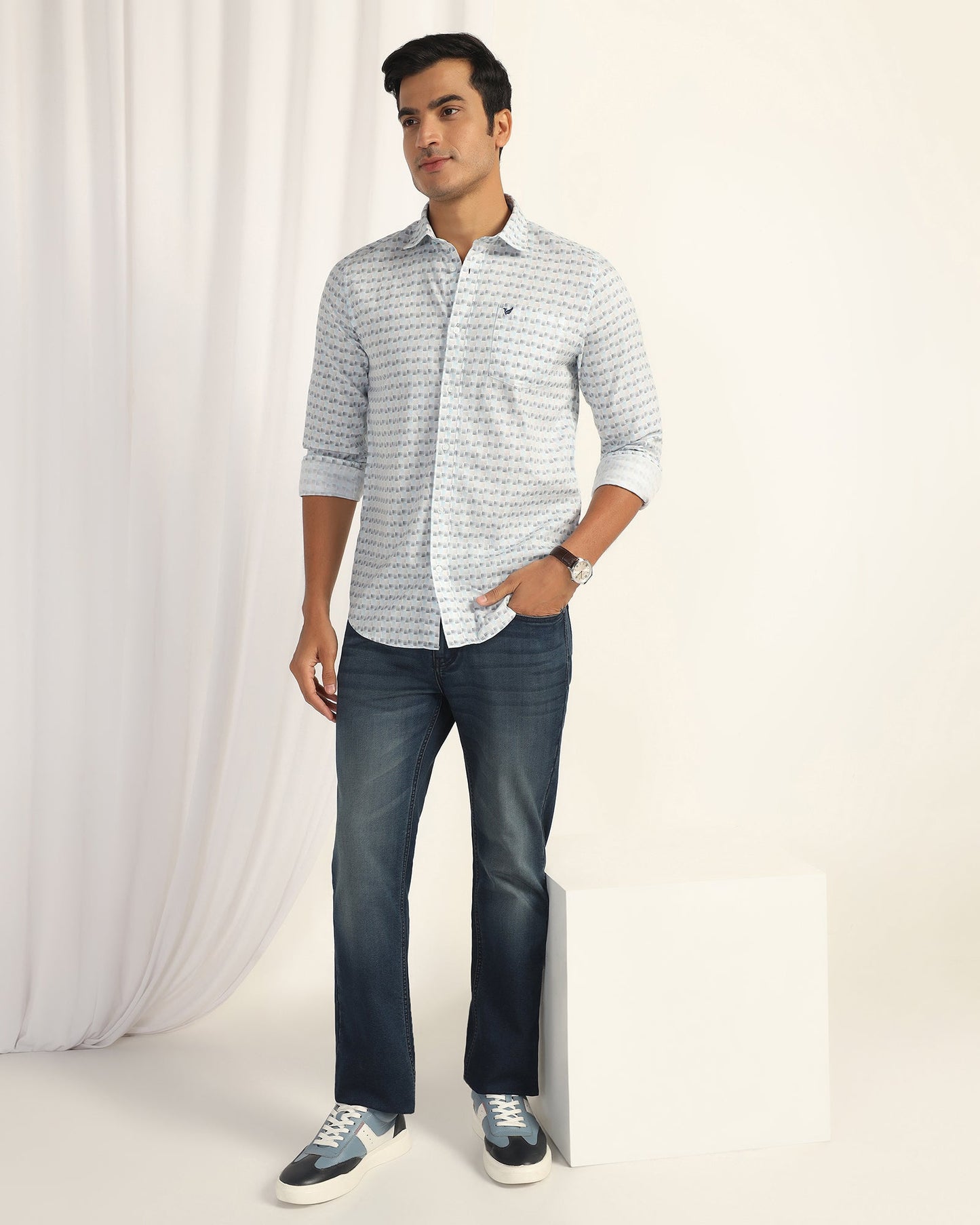 Casual White Printed Shirt - Felip