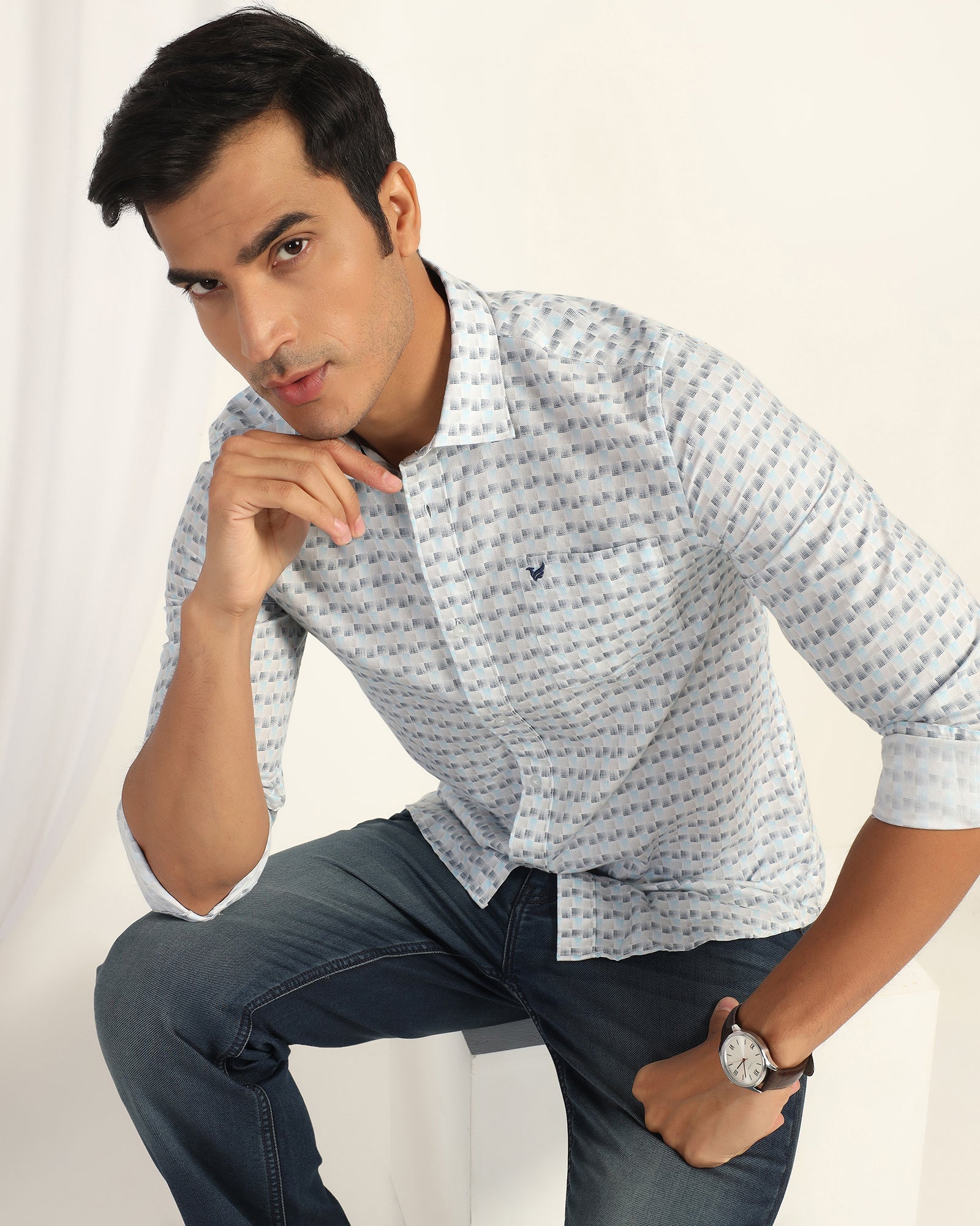Casual White Printed Shirt - Felip