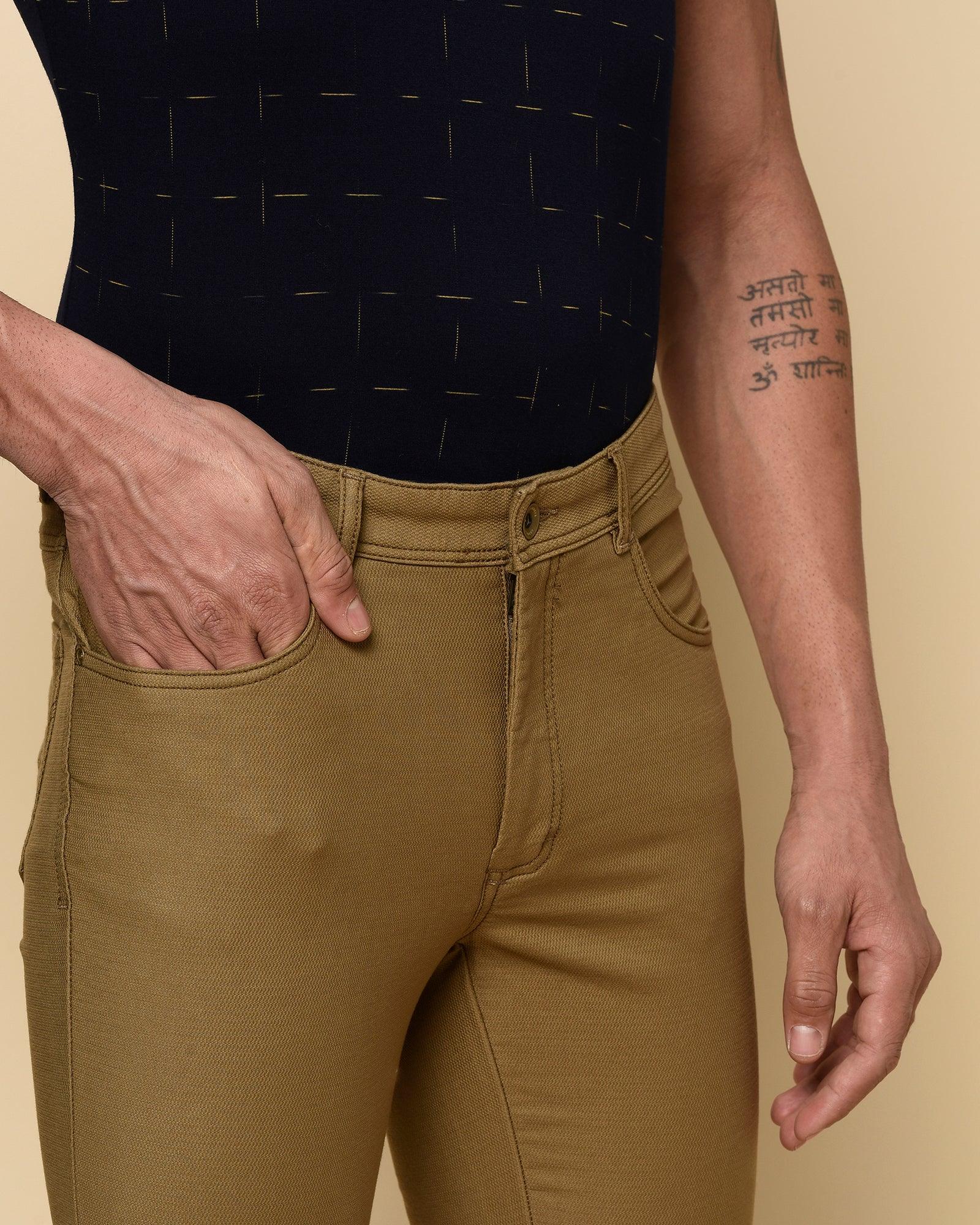 B5P Casual Khaki Solid Khakis - Eva - Blackberrys