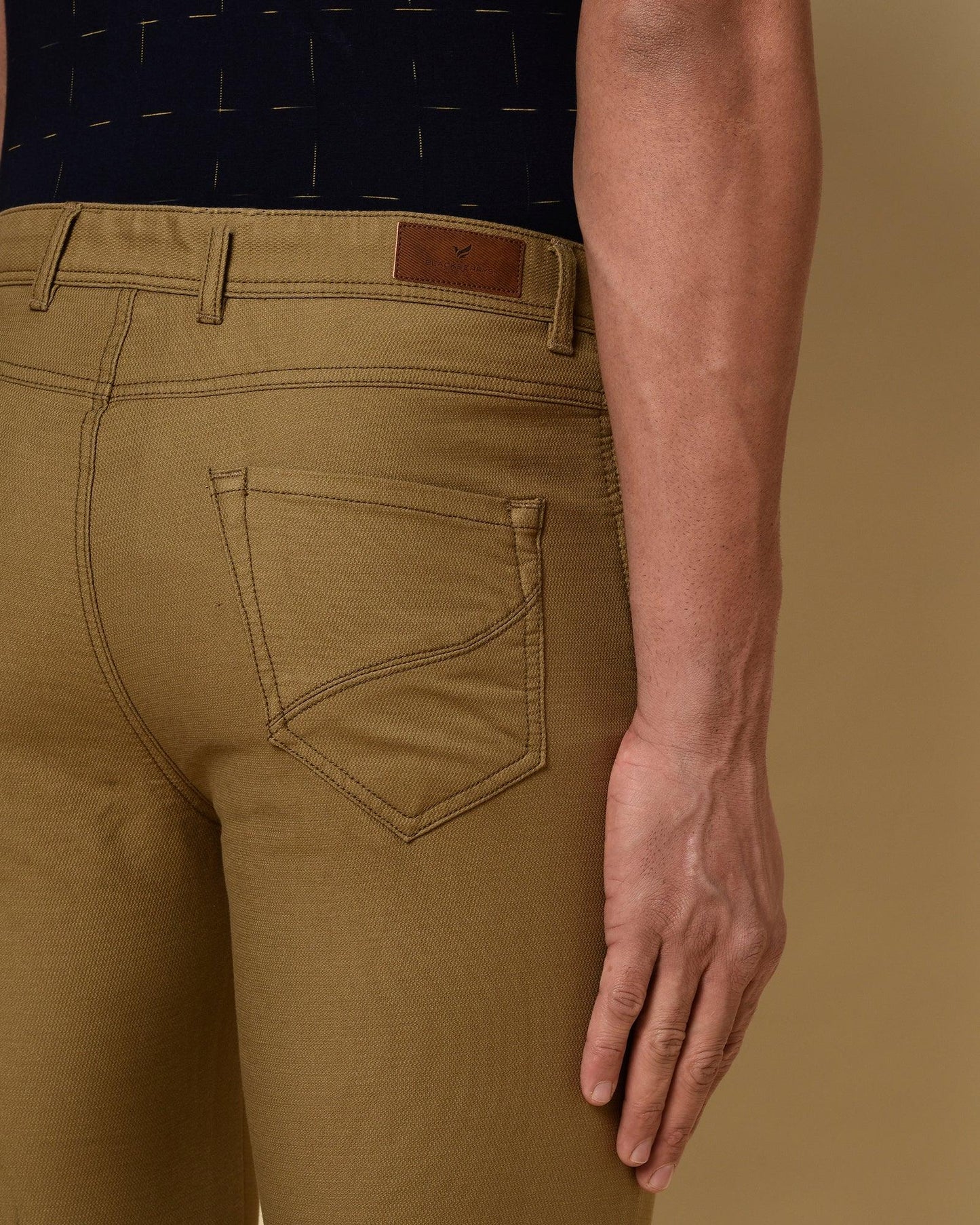 B5P Casual Khaki Solid Khakis - Eva - Blackberrys