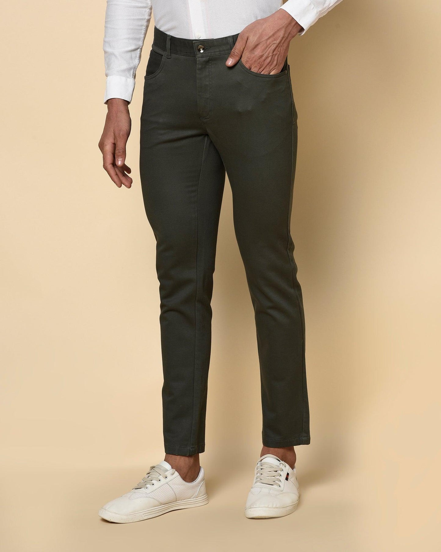 B5P Casual Olive Solid Khakis - Clayton - Blackberrys