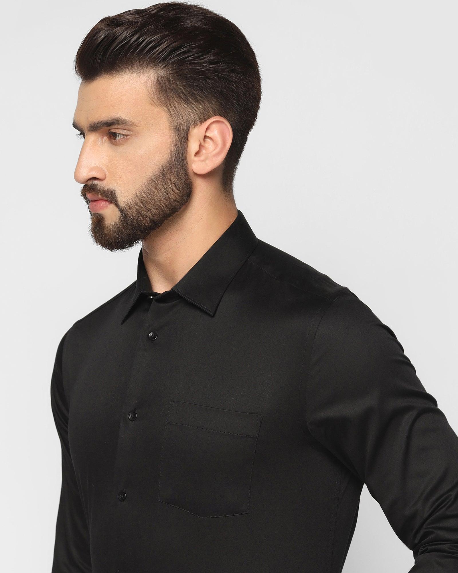 Solid Formal Shirt in Black (Sailor) - Blackberrys